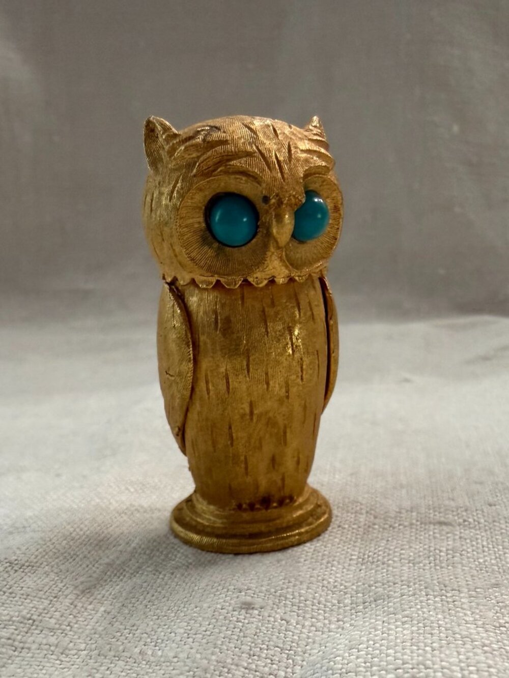 Vintage Florenza of NYC Signed Owl Lighter, Gold-Toned